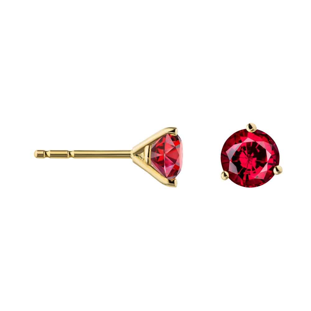 Shown here with Lab-Grown Ruby Gemstones set in 14K Yellow Gold