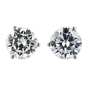 Special w/Purchase Martini Earrings - 1.0ctw Round Cut Diamond Hybrid®, 14K White Gold