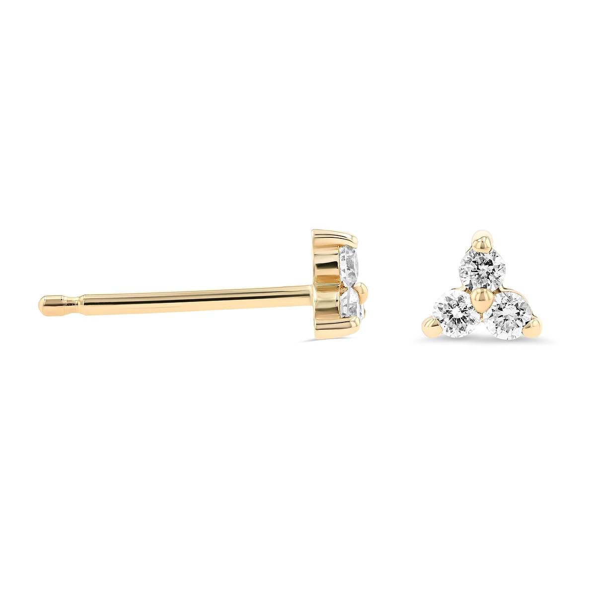 Micro Cluster Lab Grown Diamond Earrings Shown in 14K Yellow Gold