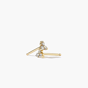 Micro cluster round cut earrings shown in 14k yellow gold metal