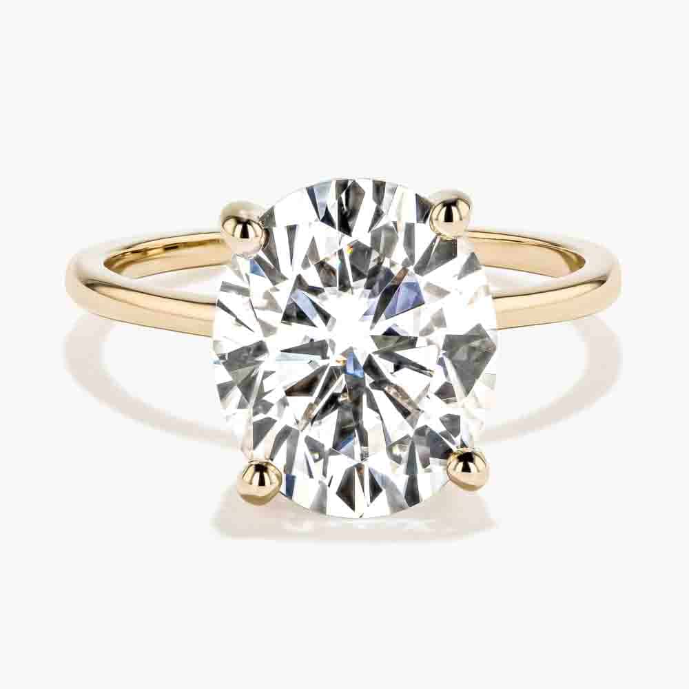 Millie Hidden Halo Engagement Ring - Oval 12x10mm Moissanite (RTS)