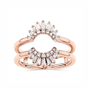 beautiful double halo ring guard with 0.50ct set in 14k rose gold