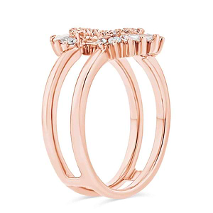 beautiful double halo ring guard with 0.50ct set in 14k rose gold