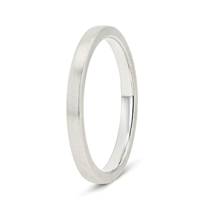 plain metal band with satin finish in 14k white gold