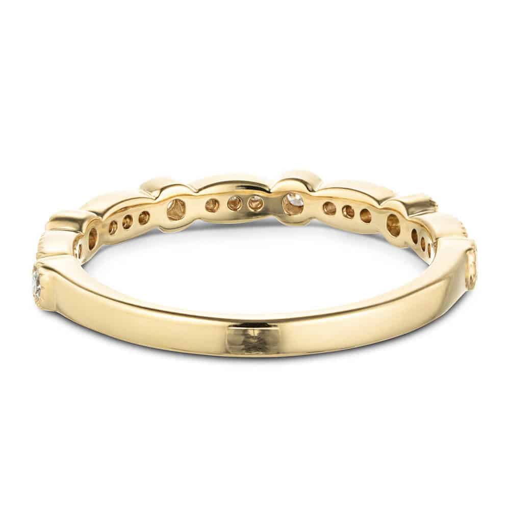 Diamond accented wedding band with filigree detail in recycled 14K yellow gold made to fit the Paris Engagement Ring | matching wedding band Diamond accented wedding band with filigree detail in recycled 14K yellow gold made to fit the Paris Engagement Ring