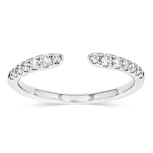 lab grown diamond open band in 14k white gold