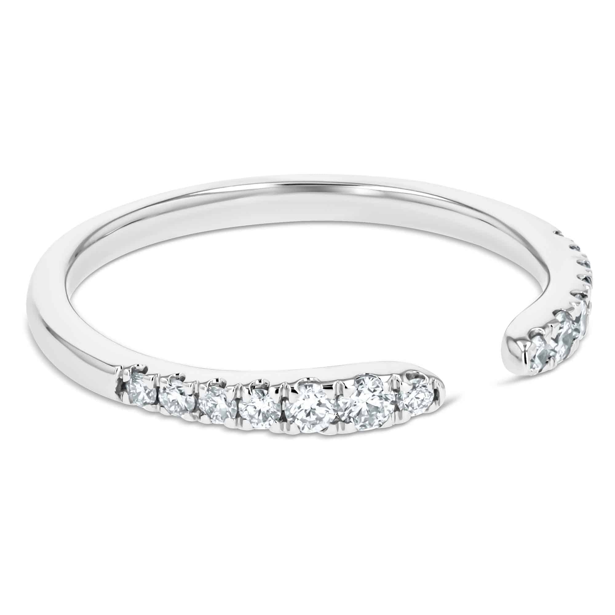 Shown in 14K White Gold|lab grown diamond open band in 14k white gold