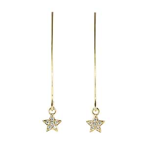 French Wire Yellow Gold Star Earrings Ready to Ship