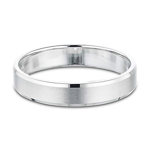  Men's wedding band in satin finish in recycled 14K white gold
