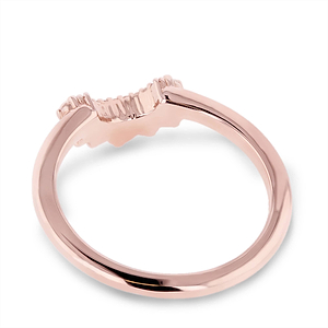 Graduated lab grown diamond accented wedding band with contour design set in 14k rose gold