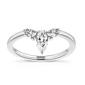  Lab-grown diamond and recycled diamond white gold traditional engagement ring.