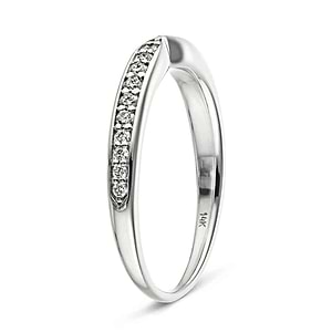  Unity diamond accented wedding band recycled 14K white gold Unity Engagement Ring