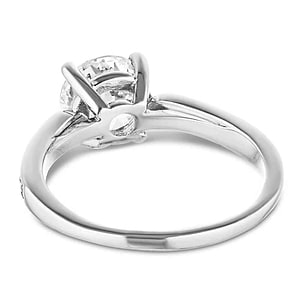  engagement ring Shown with a 1.0ct Round cut Lab-Grown Diamond with diamonds accenting the band in recycled 14K white gold