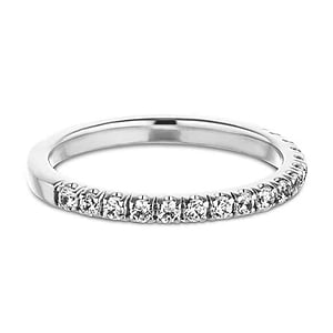  stackable wedding band Diamond accented wedding band in recycled 14K white gold made to fit the Venise Engagement Ring