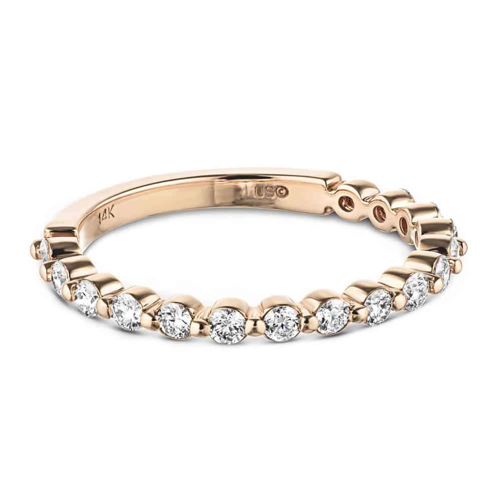 Willow Grand Wedding Band accented with recycled diamonds and set in recycled 14K rose gold | Willow Grand Wedding Band accented recycled diamonds recycled 14K rose gold