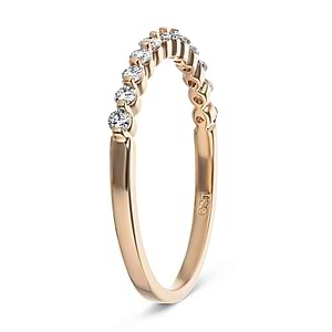  Diamond accented wedding band in recycled 14K rose gold