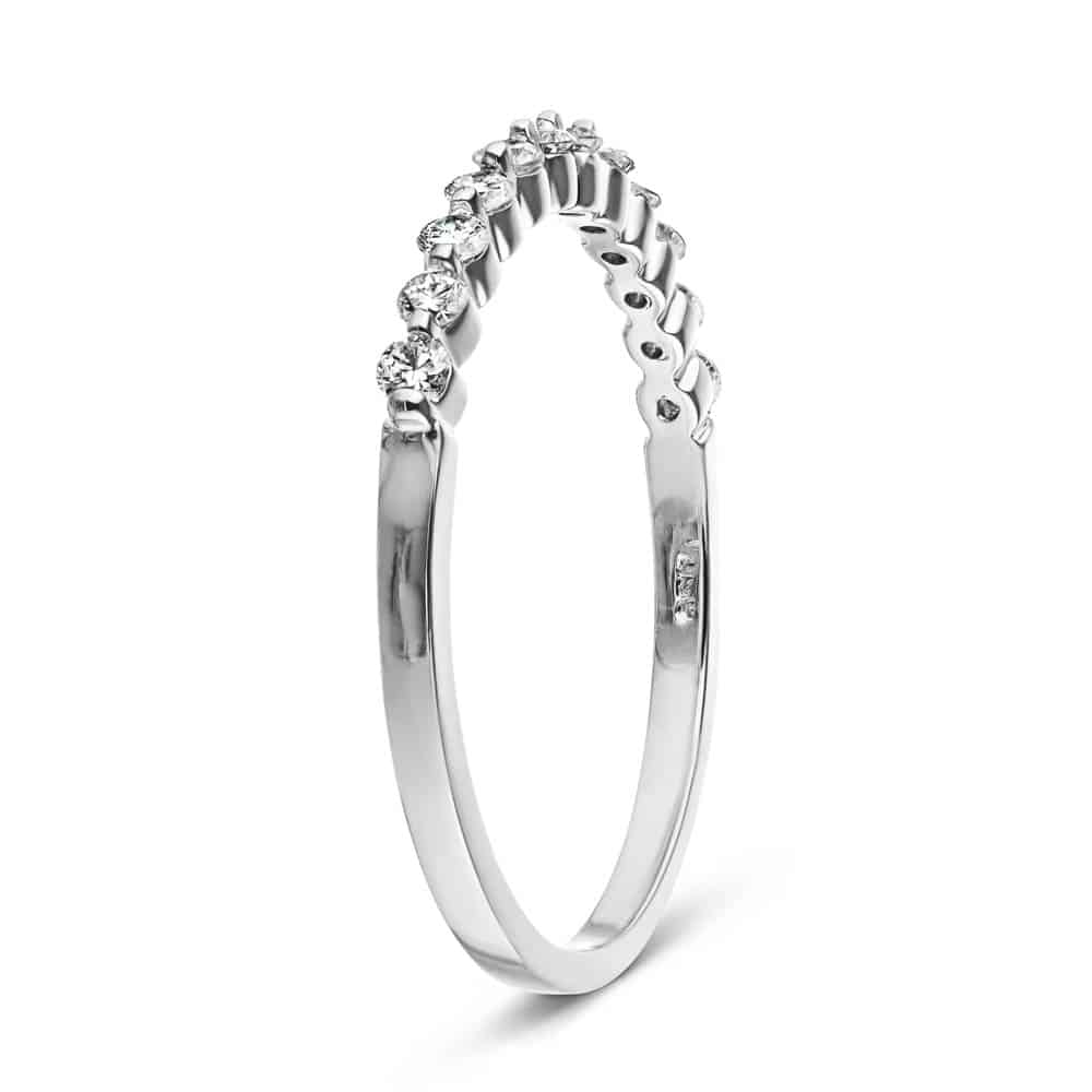 Diamond accented band in recycled 14K white gold 