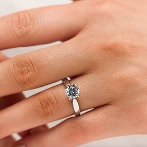  Winter Rose Engagement Ring 1.50ct round cut Lab-Grown Diamond 14K rose gold