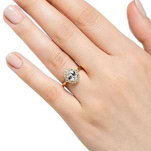 Moissanite - Zoe Halo Engagement Ring
