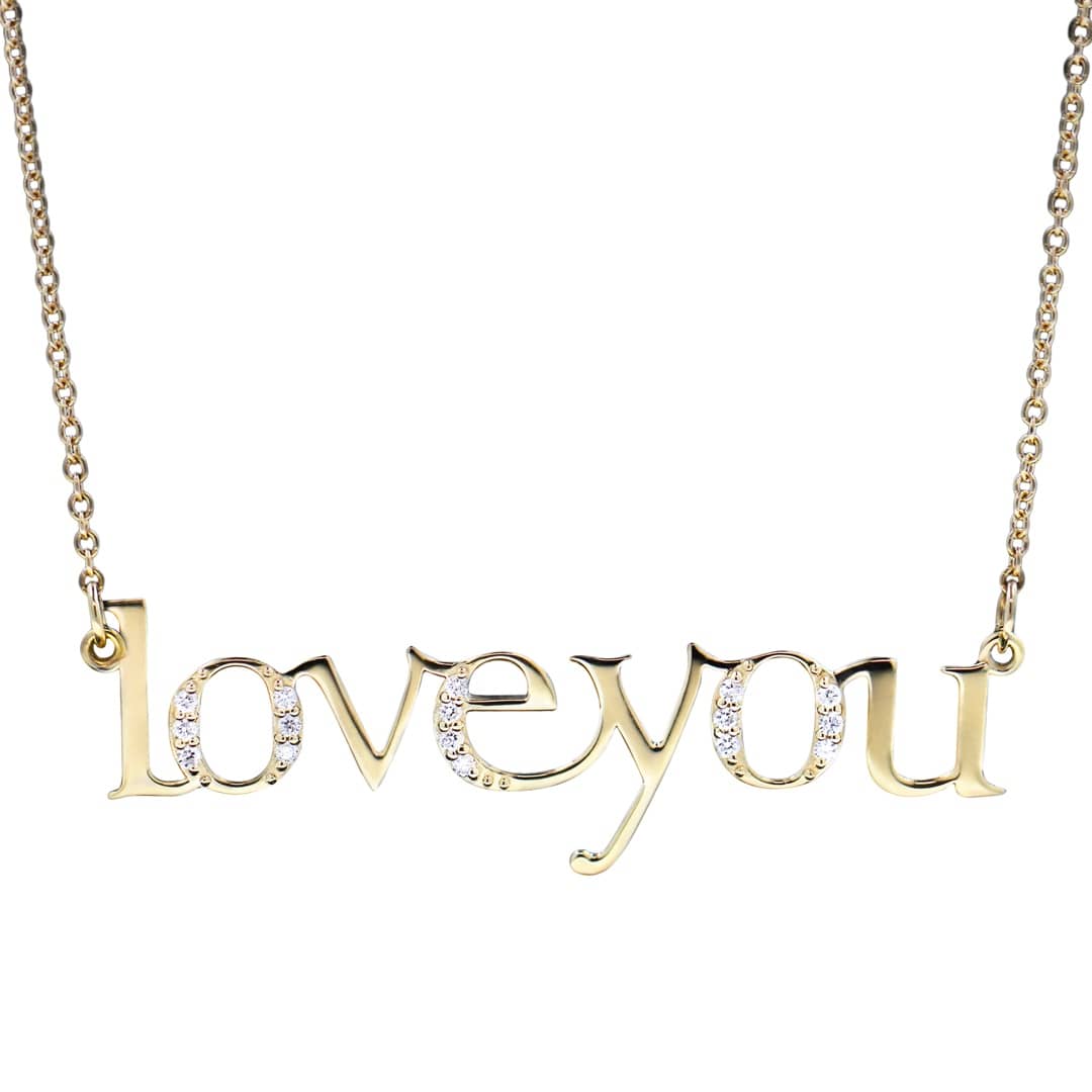 love you necklace white