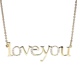 love you necklace white