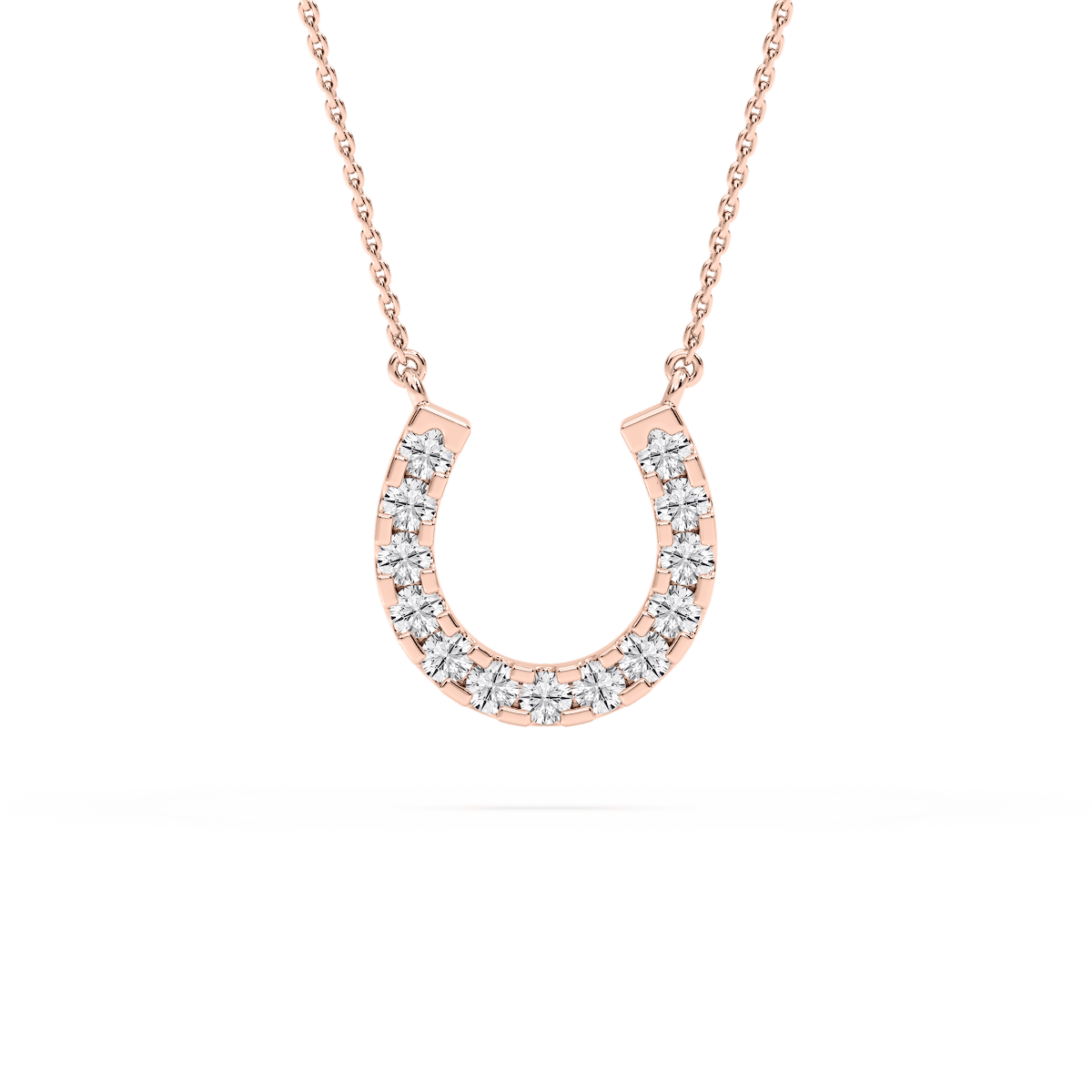 1/10 ctw Round Lab Grown Diamond Horseshoe Pendant – 16 to 18 inches