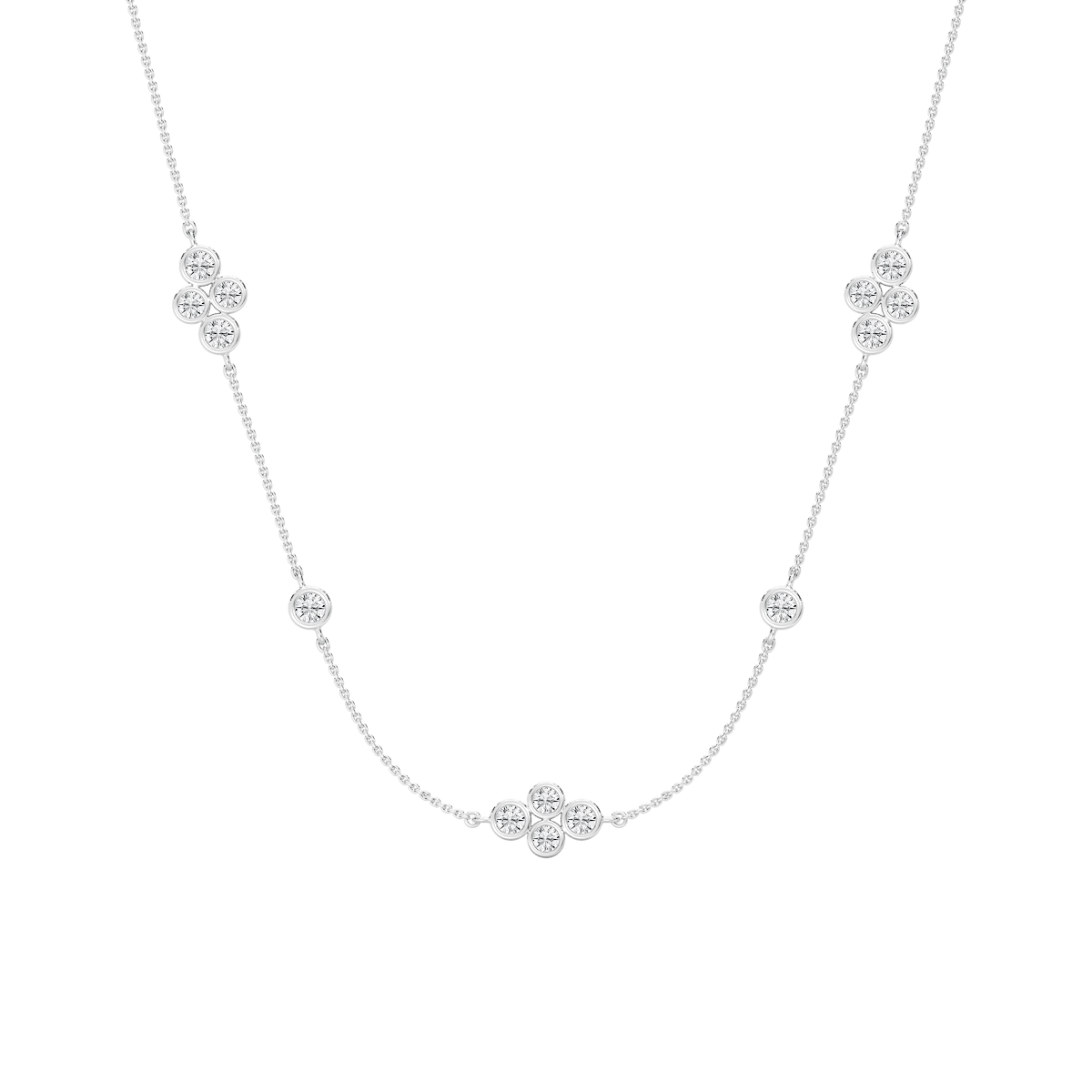 1 ⅝ ctw Round Lab Grown Diamond Station Necklace - 18 Inches