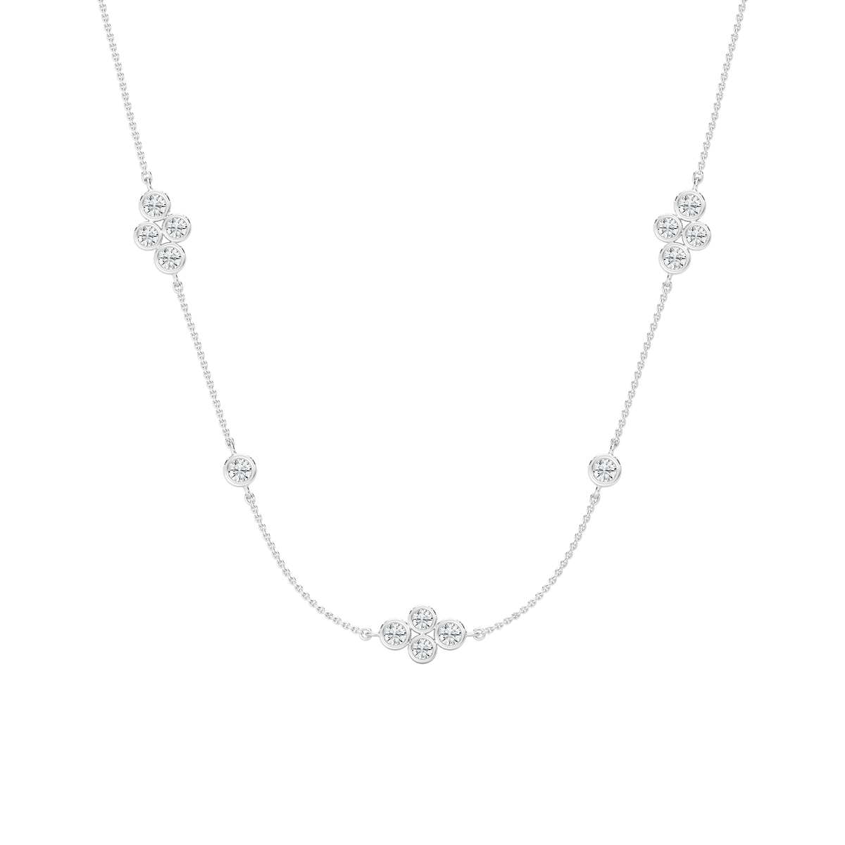 1 ⅝ ctw Round Lab Grown Diamond Station Necklace - 18 Inches