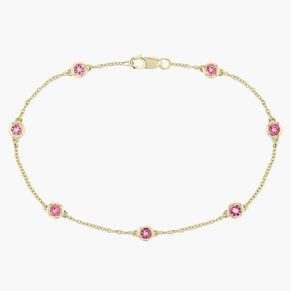Lab Created Gemstone Station Bracelet