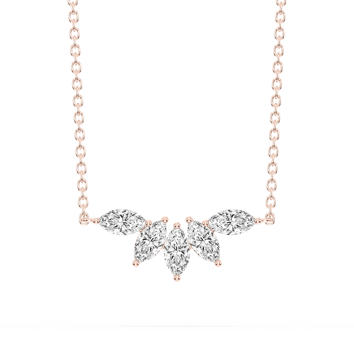 3/4 ctw Marquise Lab Grown Diamond Five-Stone Necklace - 18 Inches