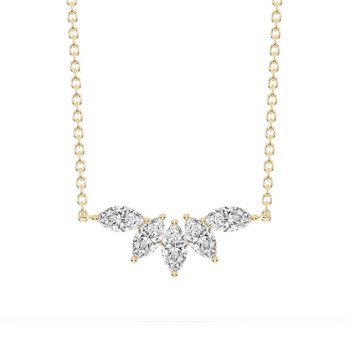 3/4 ctw Marquise Lab Grown Diamond Five-Stone Necklace - 18 Inches
