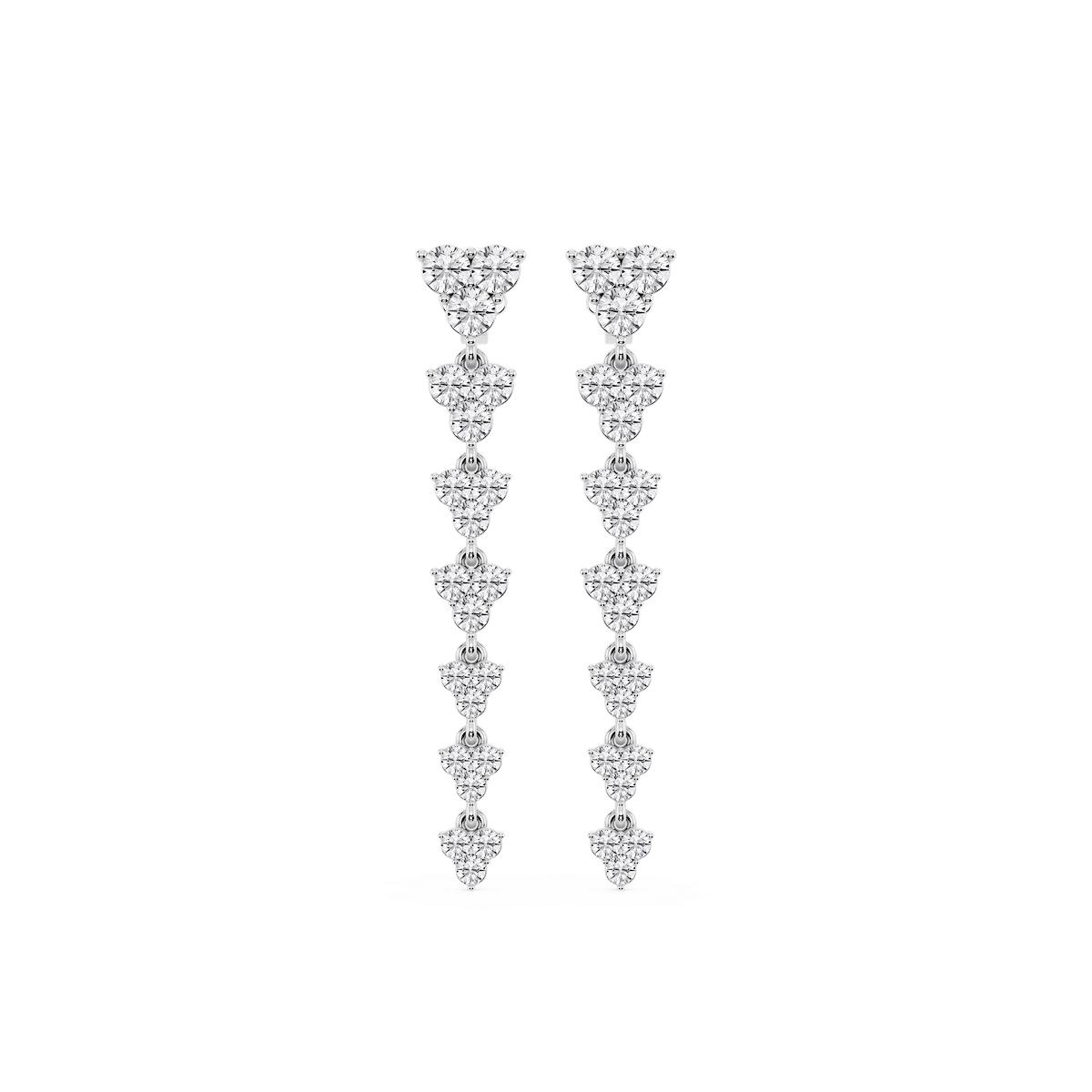 3 ⅔ ctw Round Lab Grown Diamond Cluster Drop Earrings