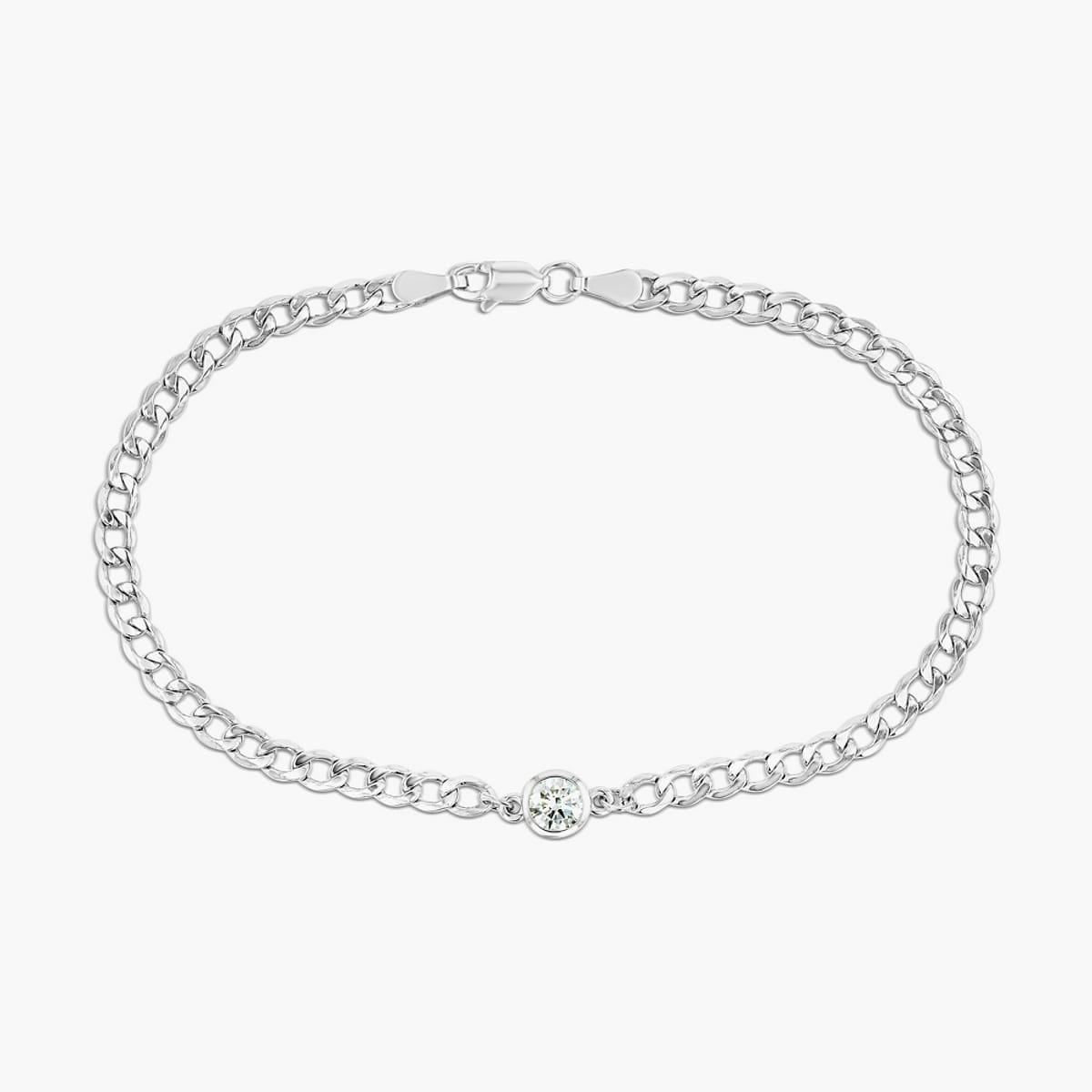 Diamond Bezel Curb Chain Bracelet