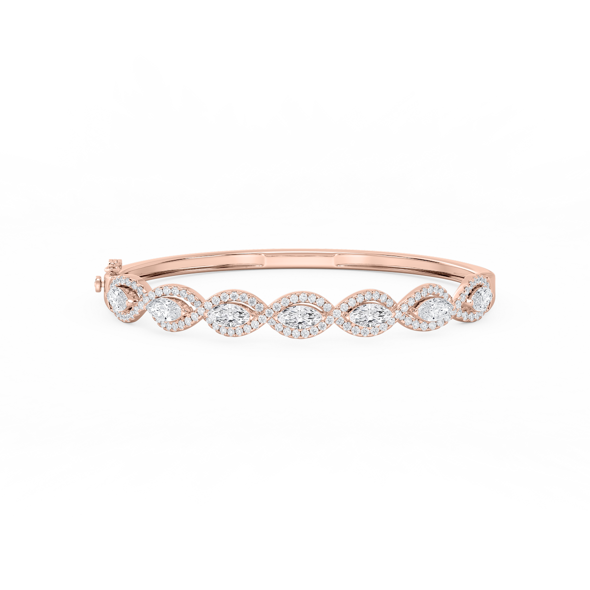 4 ⅞ ctw Round and Marquise Lab Grown Diamond Infinity Bangle Bracelet  - 7.25 Inches
