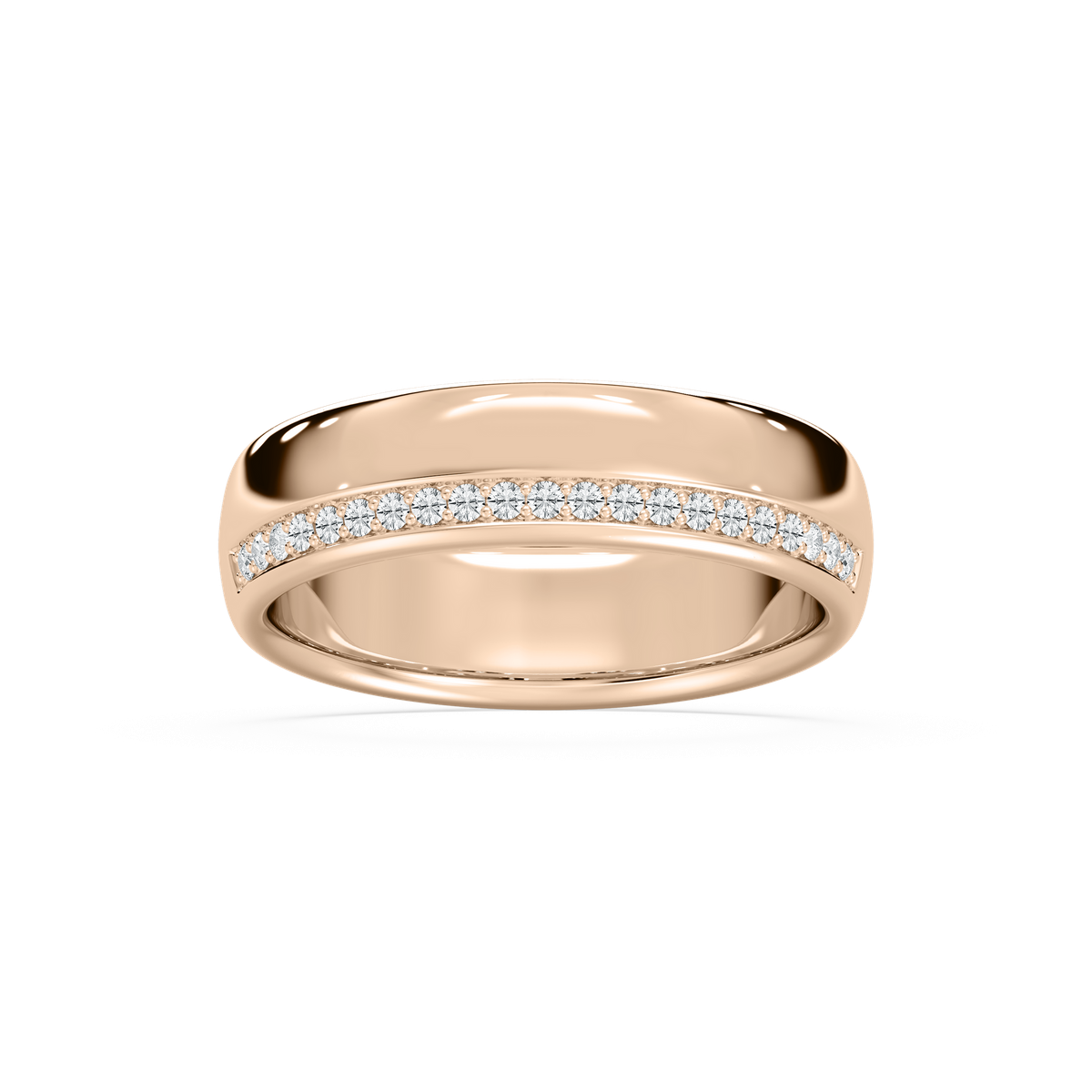 Adam Diamond Edge Band 6.25mm in Rose Gold
