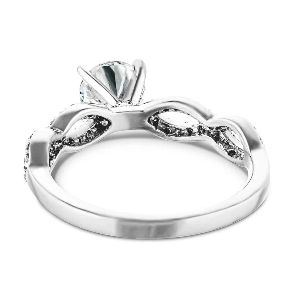 Engagement Ring from Allure Wedding Set shown with a 1.0ct Round cut Lab-Grown Diamond |Allure Wedding Set shown with a 1.0ct Round cut Lab-Grown Diamond in recycled 14K white gold