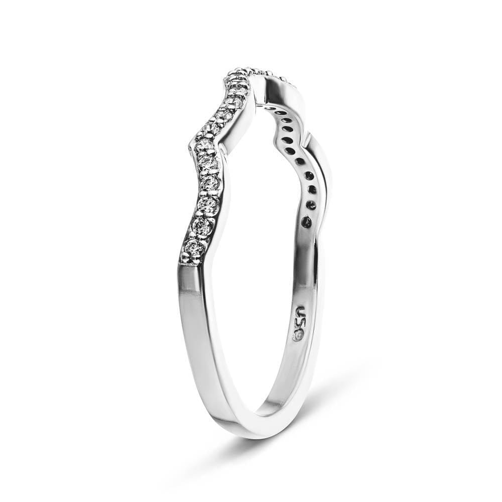 Wedding Band from Allure Wedding Set |Allure Wedding band shown in recycled 14K white gold