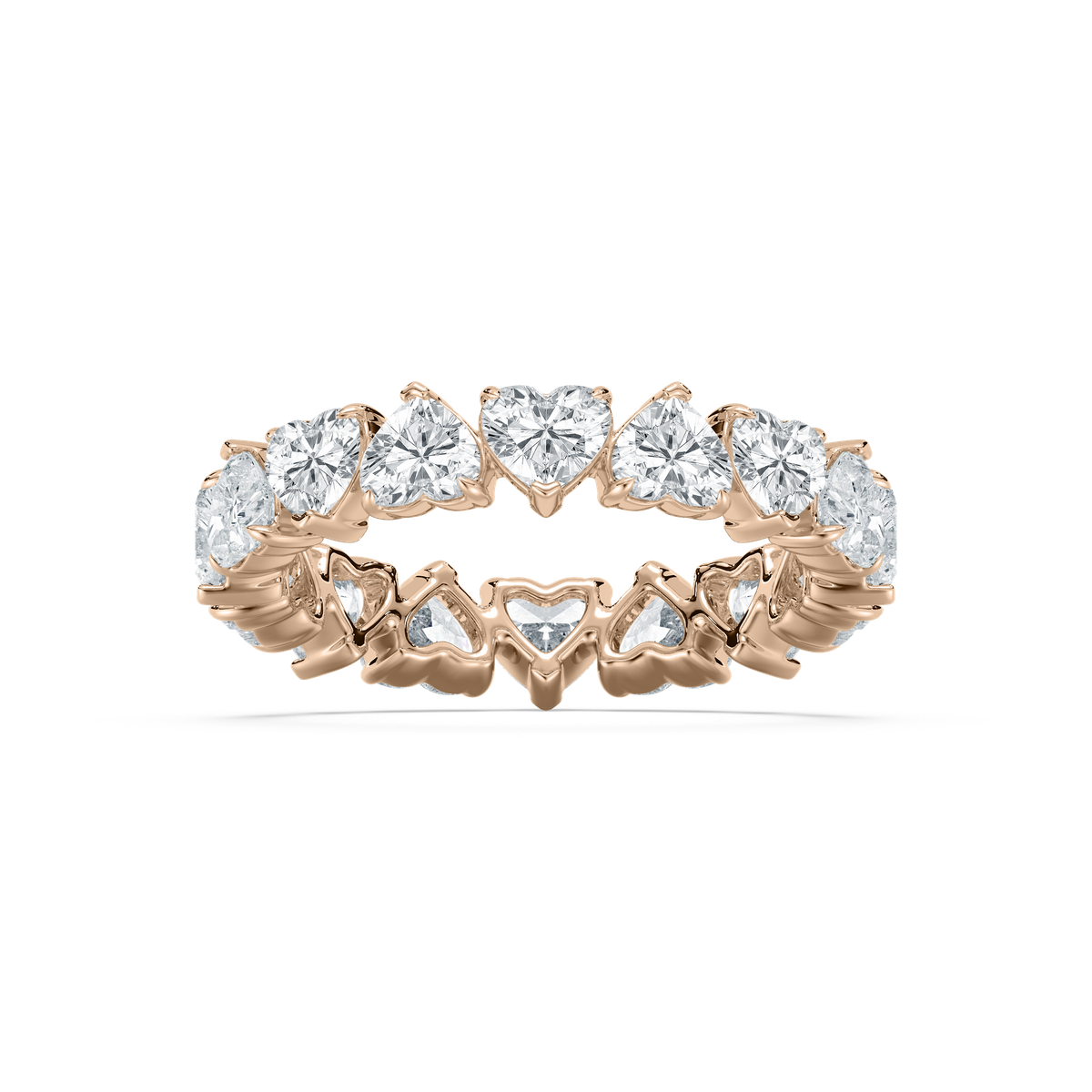 Alternating Heart Eternity Ring in Rose Gold