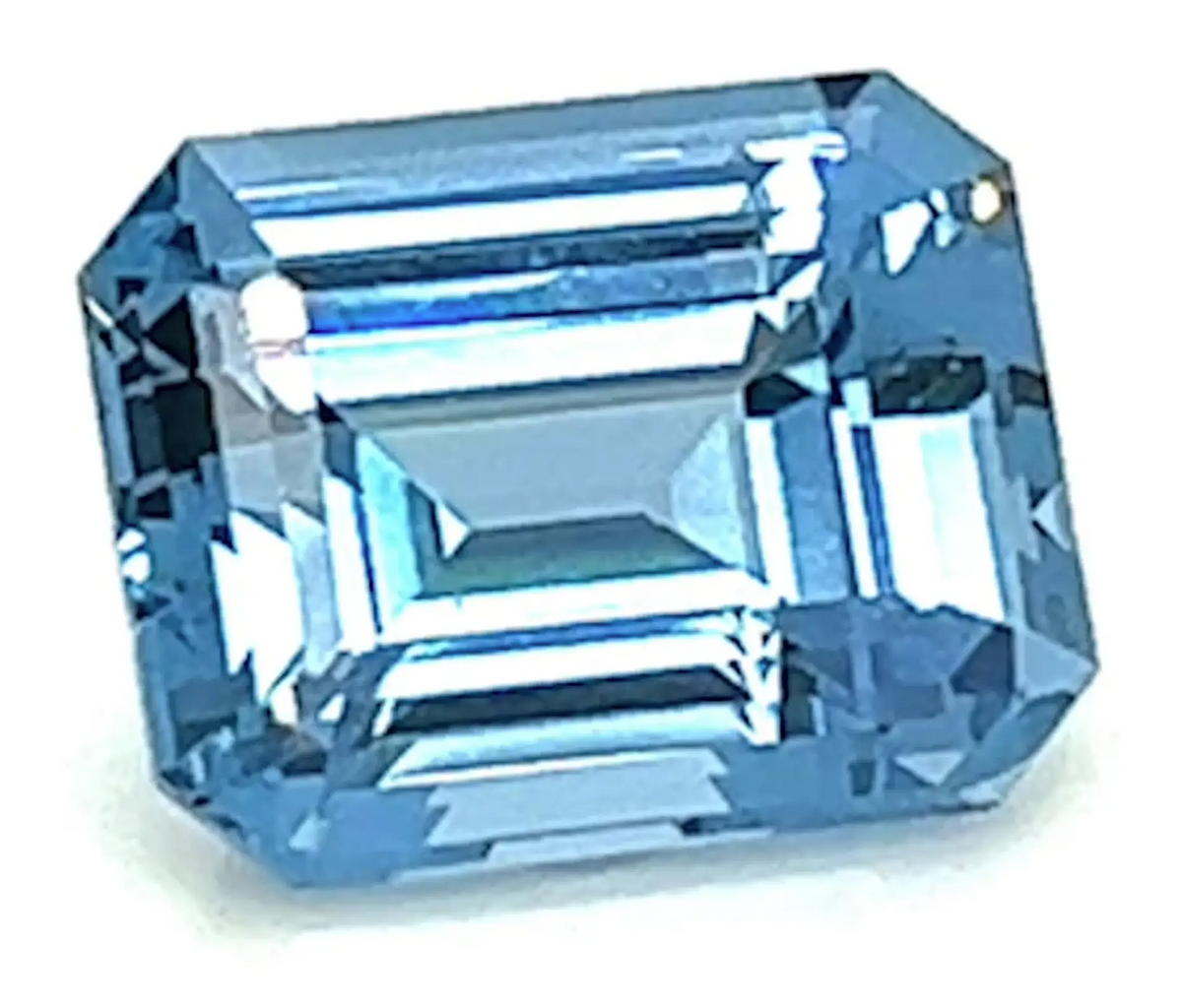 1.25 Carat Emerald Cut Lab-Created Aqua Blue Spinel