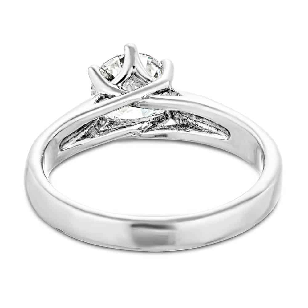 Calista Solitaire Engagement Ring shown with a 1.0ct round cut Lab-Grown Diamond in recycled 14K white gold | Calista Solitaire Engagement Ring  six prong solitaire engagement ring 1.0ct round cut lab grown diamond recycled 14k white gold