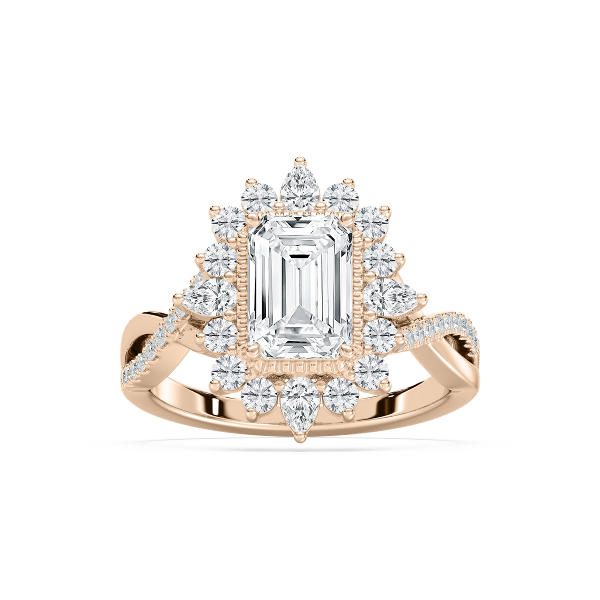 Calliope Vintage Engagement Ring in Rose Gold