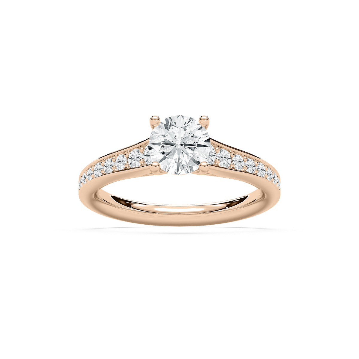 Cathedral Engagement Ring in Rose Gold