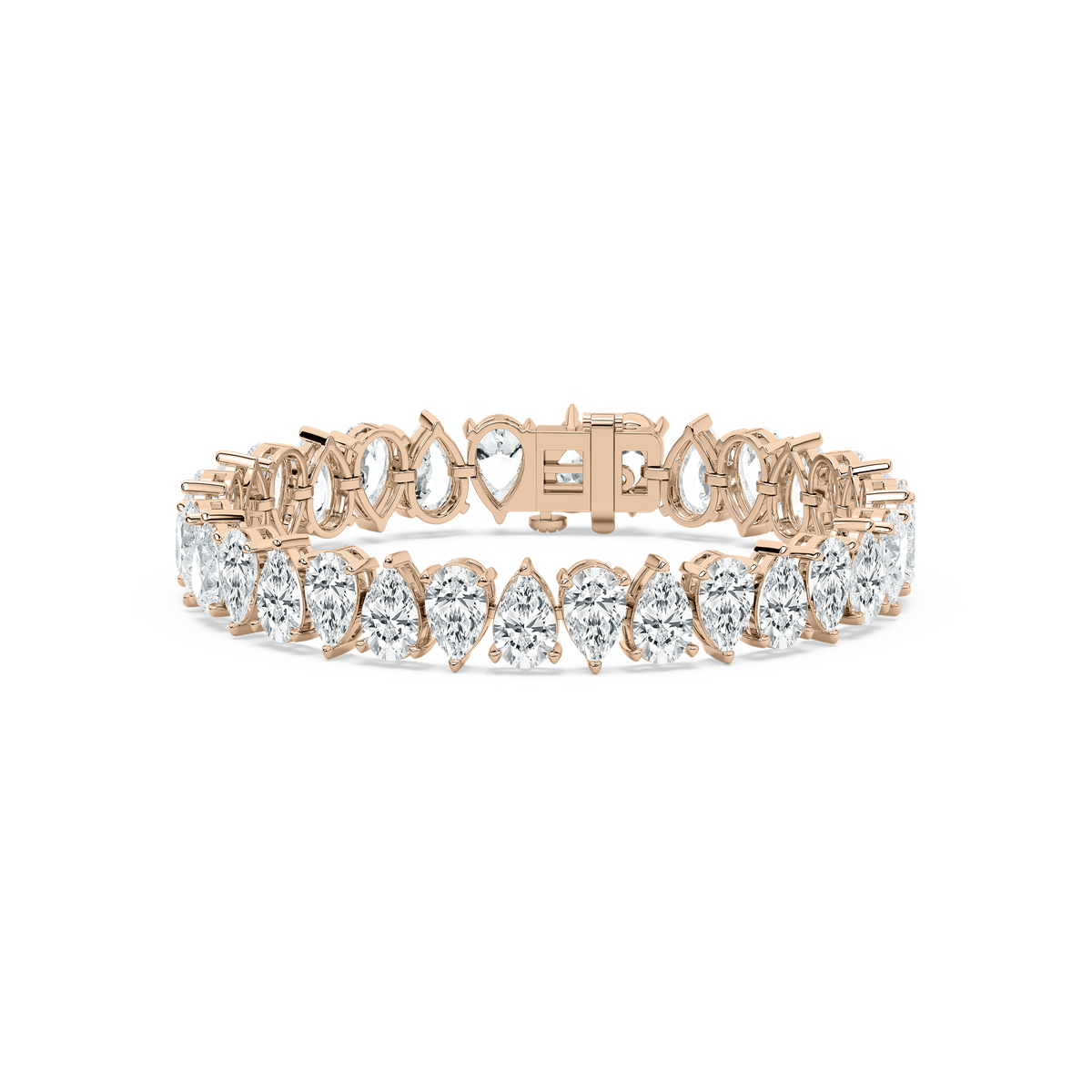 Coronet Pear Tennis Bracelet in 14K Rose Gold