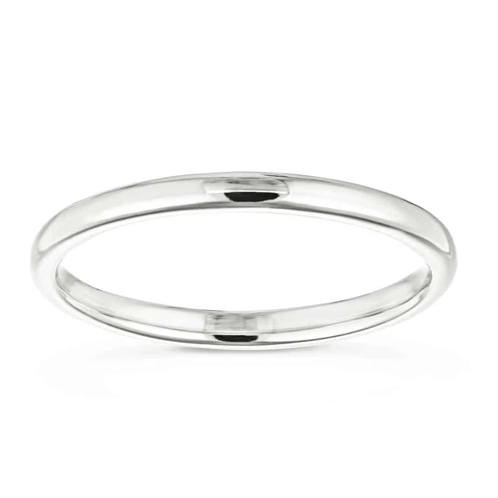 Plain wedding band in recycled 14K white gold | plain wedding band in recycled 14k white gold