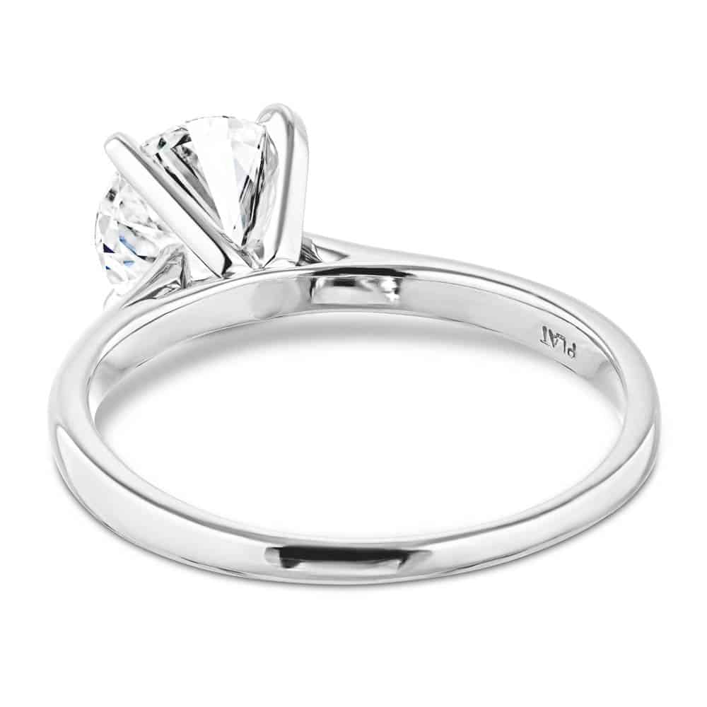 Shown with a 1.0ct Round cut Lab-Grown Diamond in recycled 14K white gold  | engagement ring with 1.0ct round cut lab-grown diamond with recycled 14k white gold