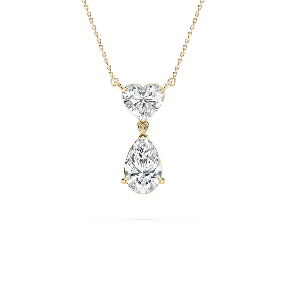 Double Charm Pendant in Yellow Gold