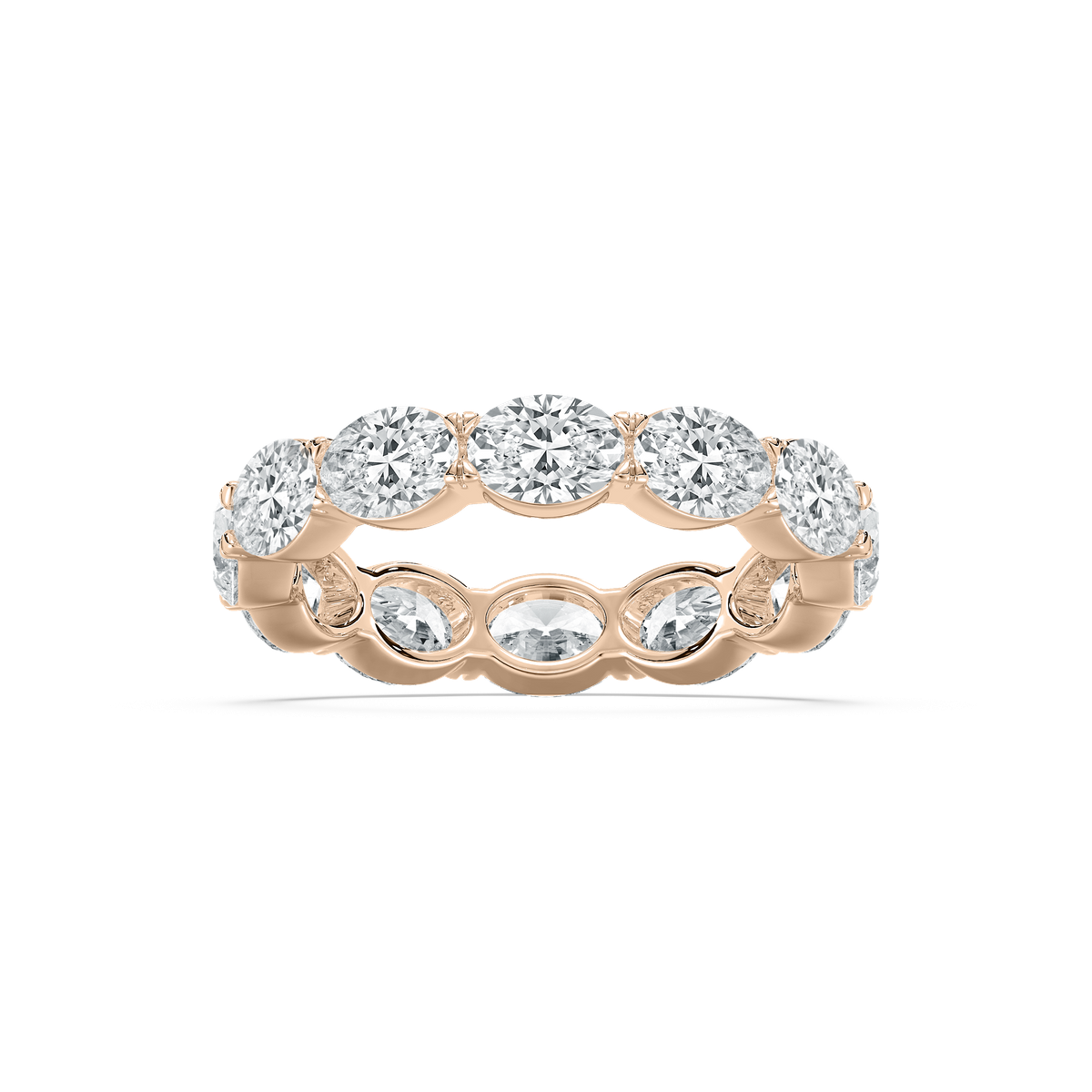 East West Oval Eternity Ring in Rose Gold