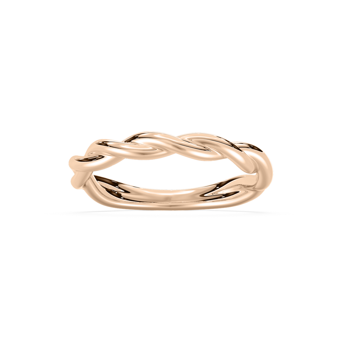 Eleanor Gold Twist Wedding Band in Rose Gold