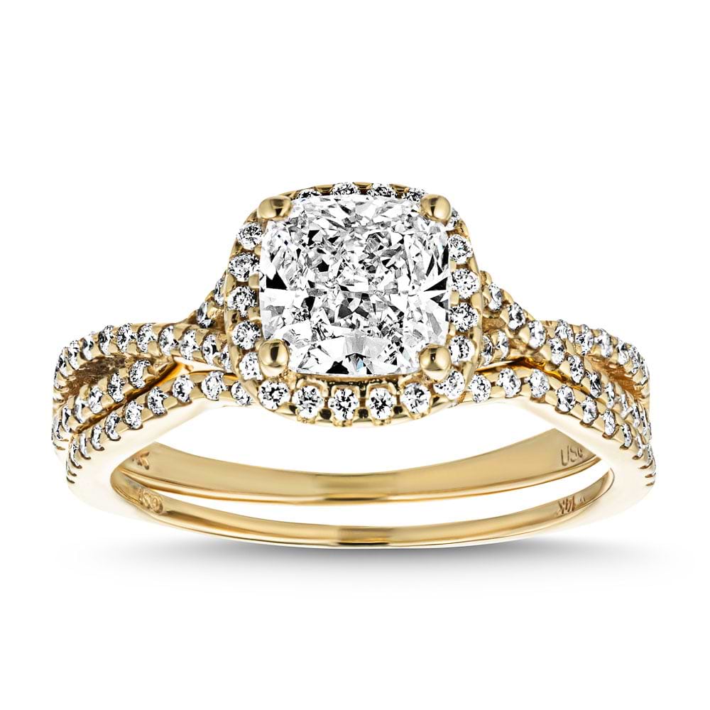 Available with a matching band  | Lab-grown diamond engagement wedding ring set