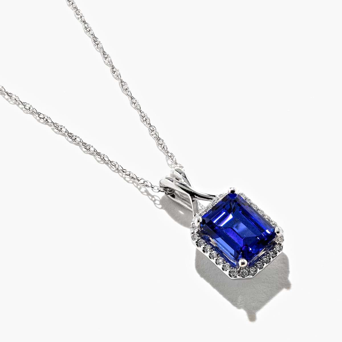 Blue Sapphire White Gold Pendant